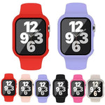 針扣矽膠錶帶，附整合式PC保護殼，適用於Apple Watch系列44mm、Apple Watch系列40mm、Apple Watch系列10 / 11 46mm、Apple Watch系列10 / 11 42mm、Apple Watch Ultra 3 / 2 / 1 49mm