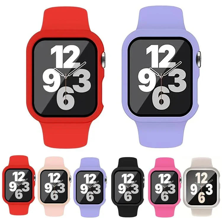 針扣矽膠錶帶，附整合式PC保護殼，適用於Apple Watch系列44mm、Apple Watch系列40mm、Apple Watch系列10 / 11 46mm、Apple Watch系列10 / 11 42mm、Apple Watch Ultra 3 / 2 / 1 49mm