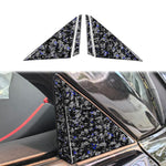 4pcs/Set Forged Gold Foil Carbon Fiber Car Outside A-pillar Decorative Sticker for Chevrolet Corvette C8 2020-, Left and Right Driver, Outside A-pillar
