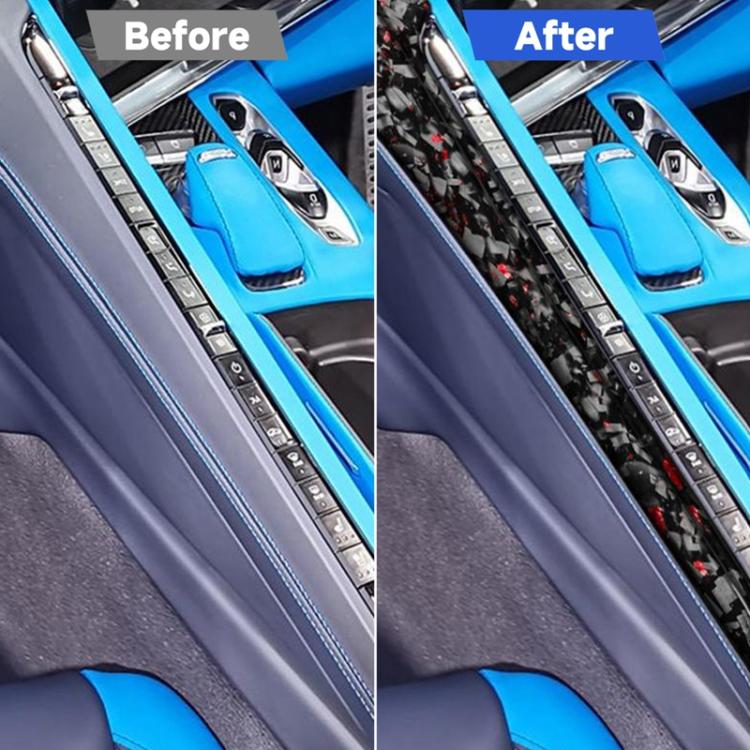2pcs/Set Forged Gold Foil Carbon Fiber Car Center Console Side Decorative Sticker for Chevrolet Corvette C8 2020-, Right Driver, Center Console Side, Right Driver
