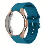 矽膠錶帶附 TPU 保護殼，適用於 Samsung Galaxy Watch 7 44mm，適用於 Samsung Galaxy Watch 7 40mm，適用於 Samsung Galaxy Watch 4 Classic 46mm，適用於 Samsung Galaxy Watch 4 Classic 42mm