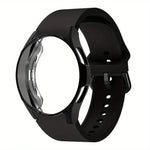 矽膠錶帶附 TPU 保護殼，適用於 Samsung Galaxy Watch 7 44mm，適用於 Samsung Galaxy Watch 7 40mm，適用於 Samsung Galaxy Watch 4 Classic 46mm，適用於 Samsung Galaxy Watch 4 Classic 42mm