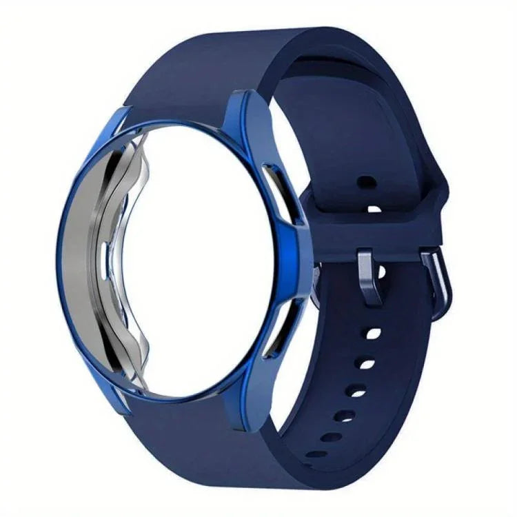 矽膠錶帶附 TPU 保護殼，適用於 Samsung Galaxy Watch 7 44mm，適用於 Samsung Galaxy Watch 7 40mm，適用於 Samsung Galaxy Watch 4 Classic 46mm，適用於 Samsung Galaxy Watch 4 Classic 42mm