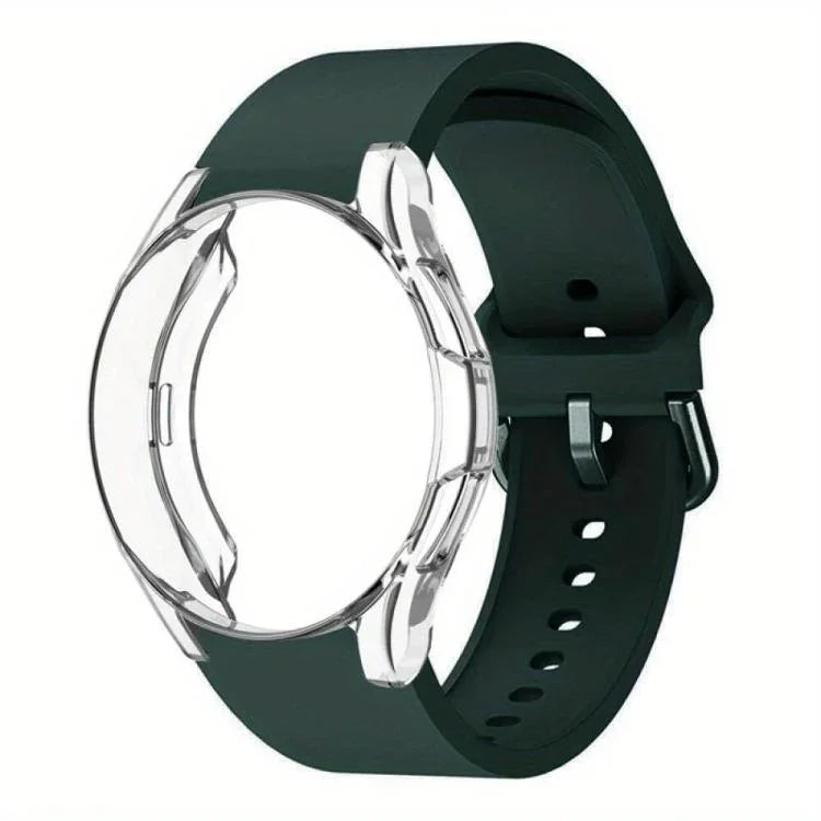 矽膠錶帶附 TPU 保護殼，適用於 Samsung Galaxy Watch 7 44mm，適用於 Samsung Galaxy Watch 7 40mm，適用於 Samsung Galaxy Watch 4 Classic 46mm，適用於 Samsung Galaxy Watch 4 Classic 42mm
