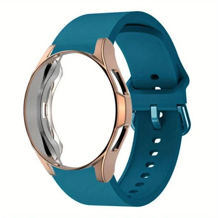 矽膠錶帶附 TPU 保護殼，適用於 Samsung Galaxy Watch 7 44mm，適用於 Samsung Galaxy Watch 7 40mm，適用於 Samsung Galaxy Watch 4 Classic 46mm，適用於 Samsung Galaxy Watch 4 Classic 42mm