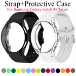 矽膠錶帶附 TPU 保護殼，適用於 Samsung Galaxy Watch 7 44mm，適用於 Samsung Galaxy Watch 7 40mm，適用於 Samsung Galaxy Watch 4 Classic 46mm，適用於 Samsung Galaxy Watch 4 Classic 42mm