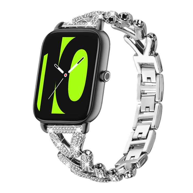 xDfind Small Twist Diamond Metal Watch Band, 20mm For COROS APEX 2 42mm / PACE 2, 20mm For Huawei Watch GT4 / GT3 / GT2, 20mm For Amazfit Bip U / Bip Lite / Bip 3 Pro, 20mm For Amazfit GTS4 Mini/3/2 /2e/2 Mini, 20mm For Xiaomi Haylou RS4 Plus LS11 / LS...