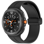 xDfind 折疊黑色扣環磁吸矽膠錶帶，適用於 Samsung Galaxy Watch8 / Watch8 Classic