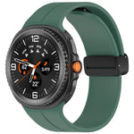 xDfind 折疊黑色扣環磁吸矽膠錶帶，適用於 Samsung Galaxy Watch8 / Watch8 Classic