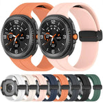 xDfind 折疊黑色扣環磁吸矽膠錶帶，適用於 Samsung Galaxy Watch8 / Watch8 Classic