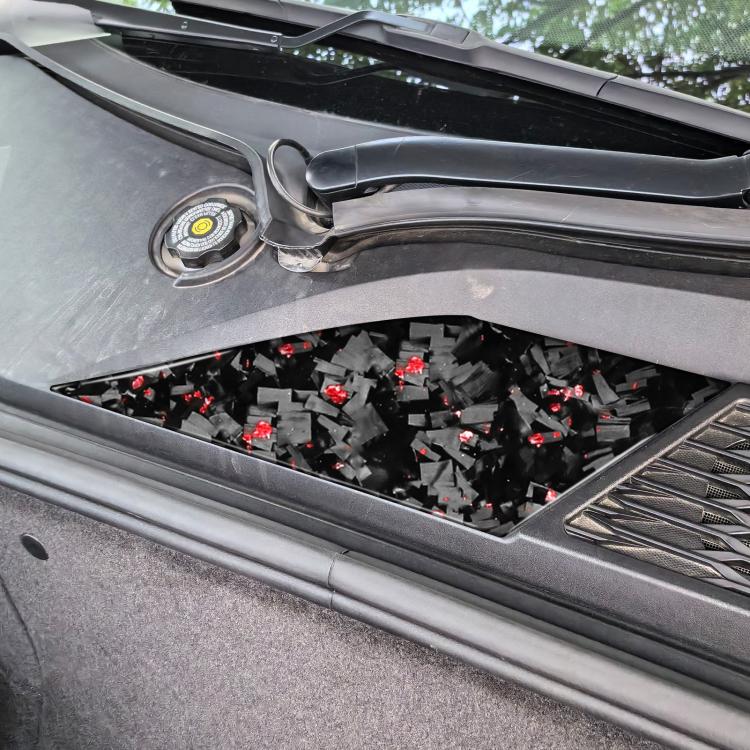 Forged Gold Foil Carbon Fiber Car Front Storage Vents Decorative Sticker for Chevrolet Corvette C8 2020-, Right Driver, Front Storage Vents, Right Driver