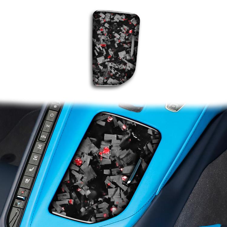 Forged Gold Foil Carbon Fiber Car Central Control Cup Cover Decorative Sticker for Chevrolet Corvette C8 2020-, Right Driver, Central Control Cup Cover, Right Driver