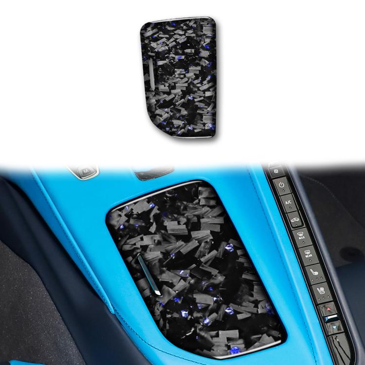 Forged Gold Foil Carbon Fiber Car Central Control Cup Cover Decorative Sticker for Chevrolet Corvette C8 2020-, Left Driver, Central Control Cup Cover, Left Driver
