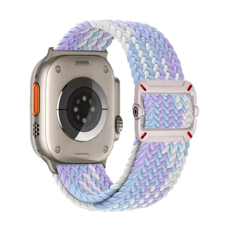 雙環機械扣尼龍編織錶帶，適用於Apple Watch 46mm / 49mm / 45mm / 44mm