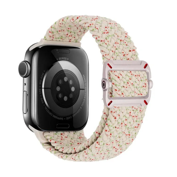雙環機械扣尼龍編織錶帶，適用於Apple Watch 46mm / 49mm / 45mm / 44mm