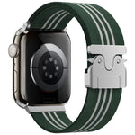 xDfind 降落傘扣三條紋編織尼龍錶帶，適用於Apple Watch 42 / 44 / 45 / 46 / 49mm，適用於Apple Watch 38 / 40 / 41 / S10 42mm