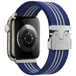 xDfind 降落傘扣三條紋編織尼龍錶帶，適用於Apple Watch 42 / 44 / 45 / 46 / 49mm，適用於Apple Watch 38 / 40 / 41 / S10 42mm