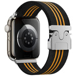 xDfind 降落傘扣三條紋編織尼龍錶帶，適用於Apple Watch 42 / 44 / 45 / 46 / 49mm，適用於Apple Watch 38 / 40 / 41 / S10 42mm