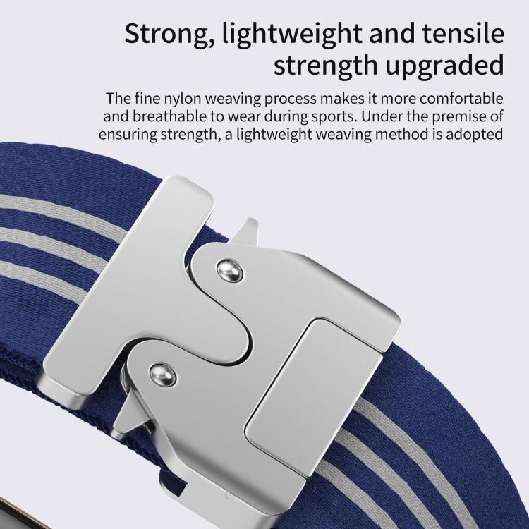 xDfind 降落傘扣三條紋編織尼龍錶帶，適用於Apple Watch 42 / 44 / 45 / 46 / 49mm，適用於Apple Watch 38 / 40 / 41 / S10 42mm