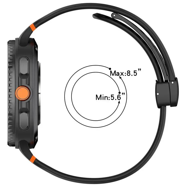 xDfind Magnetic Black Buckle Silicone Watch Band, For Samsung Galaxy Watch8 / Watch8 Classic