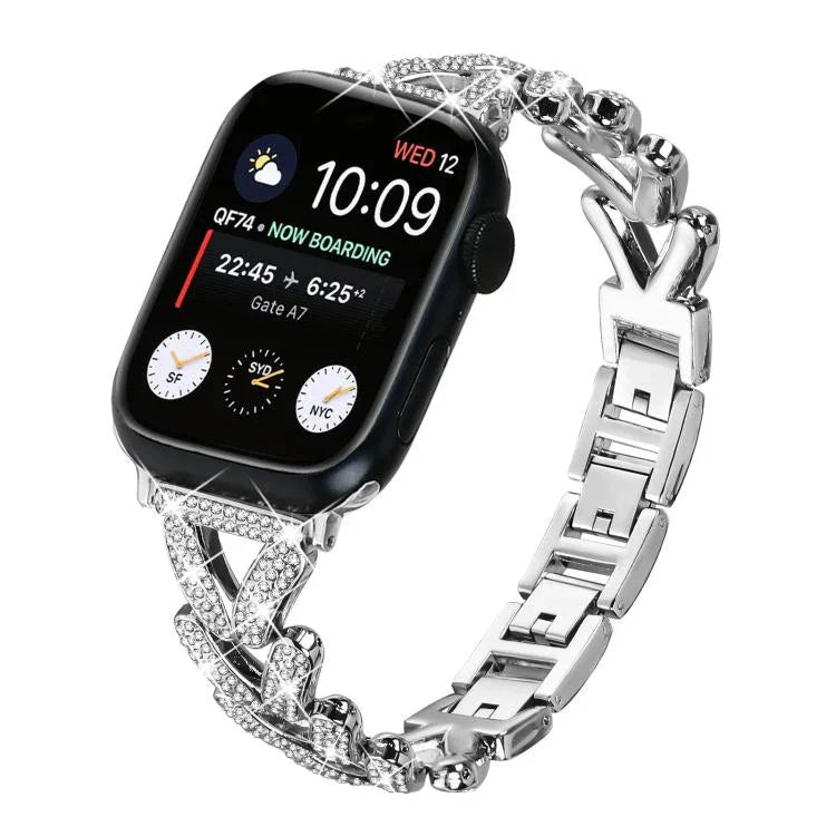 xDfind 小型扭紋鑽石金屬錶帶，適用於Apple Watch 38 / 40 / 41 / S10 42mm 20mm