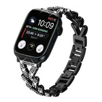 xDfind 小型扭紋鑽石金屬錶帶，適用於Apple Watch 38 / 40 / 41 / S10 42mm 20mm