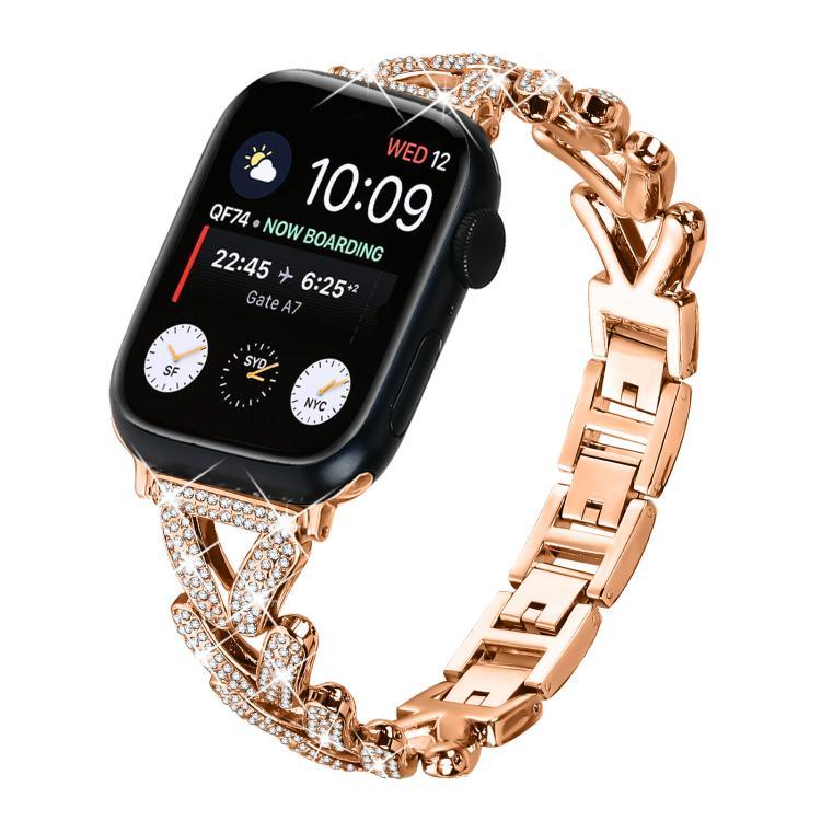 xDfind 小型扭紋鑽石金屬錶帶，適用於Apple Watch 38 / 40 / 41 / S10 42mm 20mm