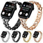 xDfind 小型扭紋鑽石金屬錶帶，適用於Apple Watch 38 / 40 / 41 / S10 42mm 20mm