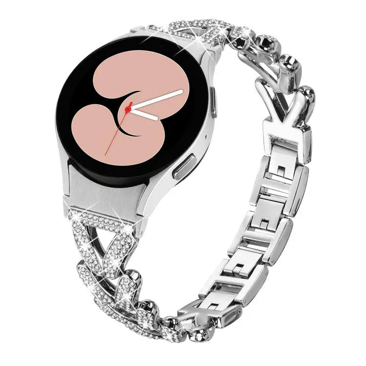 20mm xDfind 小扭鑽石金屬錶帶，適用於 Samsung Galaxy Watch FE/7/6/5/4 Classic