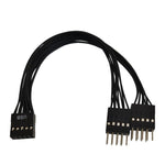 桌上型電腦主機板 2合1 9針 USB 轉接延長線，9針