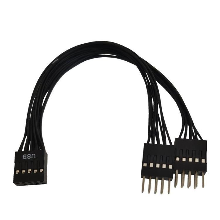 桌上型電腦主機板 2合1 9針 USB 轉接延長線，9針