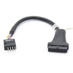 2條電腦主機板 USB3.0 轉接線，20針公對9針母，9針公對20針母