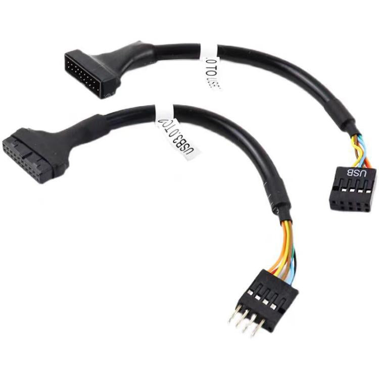 2條電腦主機板 USB3.0 轉接線，20針公對9針母，9針公對20針母