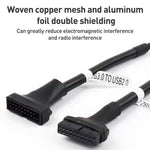 2條電腦主機板 USB3.0 轉接線，20針公對9針母，9針公對20針母