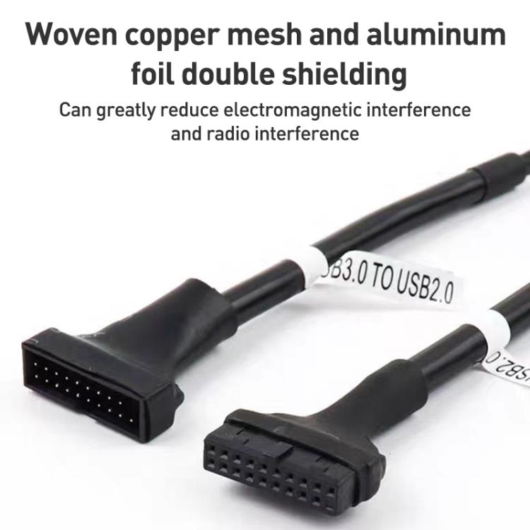 2條電腦主機板 USB3.0 轉接線，20針公對9針母，9針公對20針母