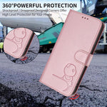 小熊貓浮雕RFID皮革手機殼附掛繩，適用於iPhone 14 Pro Max、iPhone SE 2022 / 2020 / 8 / 7、iPhone 13 Pro Max、iPhone 13 Pro、iPhone 13 mini、iPhone 12 / 12 Pro、iPhone 12 Pro Max、iPhone 12 mini