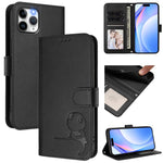 小熊貓浮雕RFID皮革手機殼附掛繩，適用於iPhone 11 Pro Max、iPhone 11、iPhone 11 Pro、iPhone X / XS、iPhone XR、iPhone XS Max、iPhone 8 Plus / 7 Plus