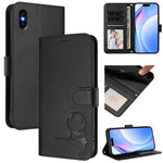 小熊貓浮雕RFID皮革手機殼附掛繩，適用於iPhone 11 Pro Max、iPhone 11、iPhone 11 Pro、iPhone X / XS、iPhone XR、iPhone XS Max、iPhone 8 Plus / 7 Plus