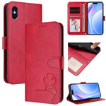 小熊貓浮雕RFID皮革手機殼附掛繩，適用於iPhone 11 Pro Max、iPhone 11、iPhone 11 Pro、iPhone X / XS、iPhone XR、iPhone XS Max、iPhone 8 Plus / 7 Plus