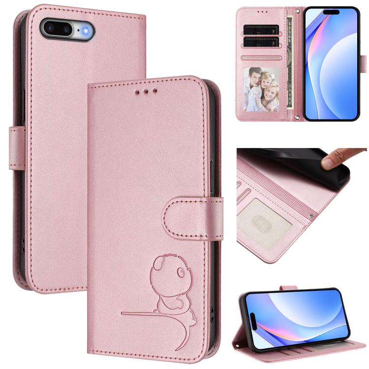 小熊貓浮雕RFID皮革手機殼附掛繩，適用於iPhone 11 Pro Max、iPhone 11、iPhone 11 Pro、iPhone X / XS、iPhone XR、iPhone XS Max、iPhone 8 Plus / 7 Plus