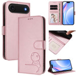 Litter Panda 壓紋 RFID 皮革手機殼附掛繩，適用於 iPhone 17e / 16e、iPhone 17 Pro Max、iPhone 17 Pro、iPhone 17、iPhone Air、iPhone 16 Pro Max、iPhone 16 Pro、iPhone 16 Plus