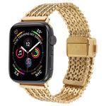 磁吸扣鋼網金屬錶帶，適用於Apple Watch 46mm / 49mm / 45mm / 44mm，適用於Apple Watch 42mm / 41mm / 40mm / 38mm