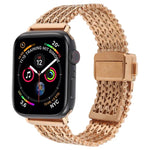 磁吸扣鋼網金屬錶帶，適用於Apple Watch 46mm / 49mm / 45mm / 44mm，適用於Apple Watch 42mm / 41mm / 40mm / 38mm
