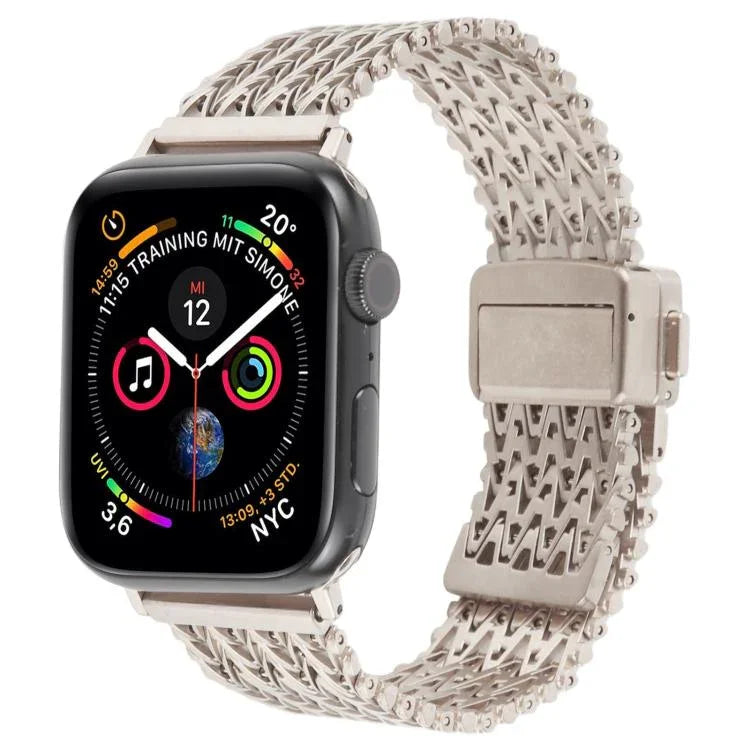 磁吸扣鋼網金屬錶帶，適用於Apple Watch 46mm / 49mm / 45mm / 44mm，適用於Apple Watch 42mm / 41mm / 40mm / 38mm