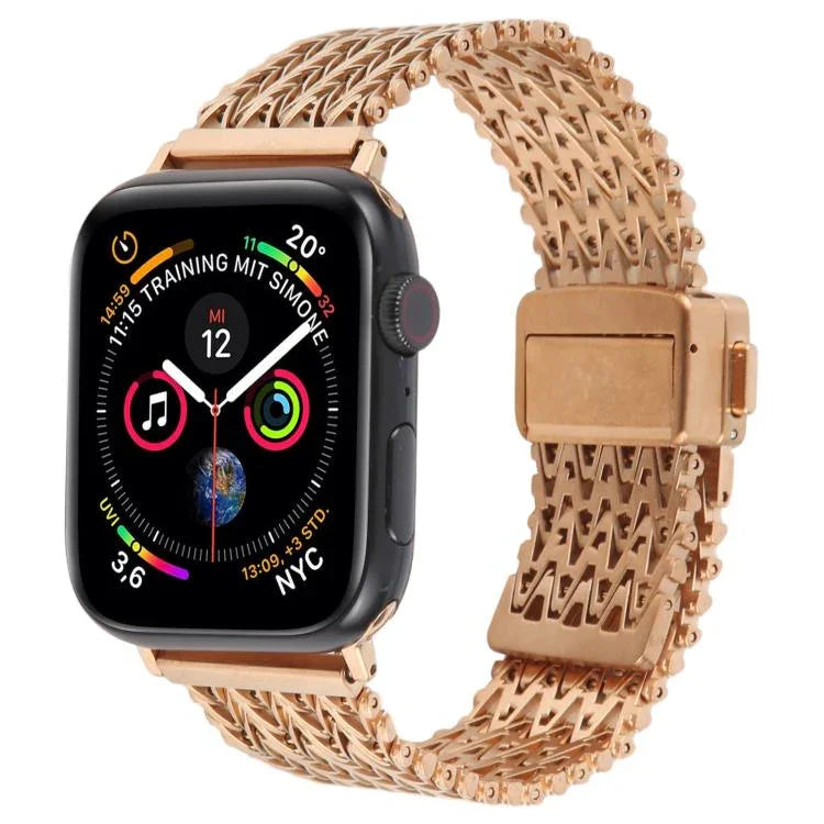 磁吸扣鋼網金屬錶帶，適用於Apple Watch 46mm / 49mm / 45mm / 44mm，適用於Apple Watch 42mm / 41mm / 40mm / 38mm