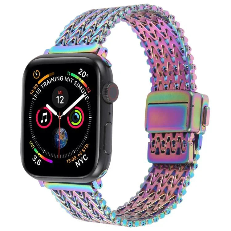 磁吸扣鋼網金屬錶帶，適用於Apple Watch 46mm / 49mm / 45mm / 44mm，適用於Apple Watch 42mm / 41mm / 40mm / 38mm