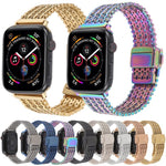 磁吸扣鋼網金屬錶帶，適用於Apple Watch 46mm / 49mm / 45mm / 44mm，適用於Apple Watch 42mm / 41mm / 40mm / 38mm