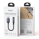 Yesido YAU46 USB轉3.5毫米鋁合金音頻轉接器，YAU46