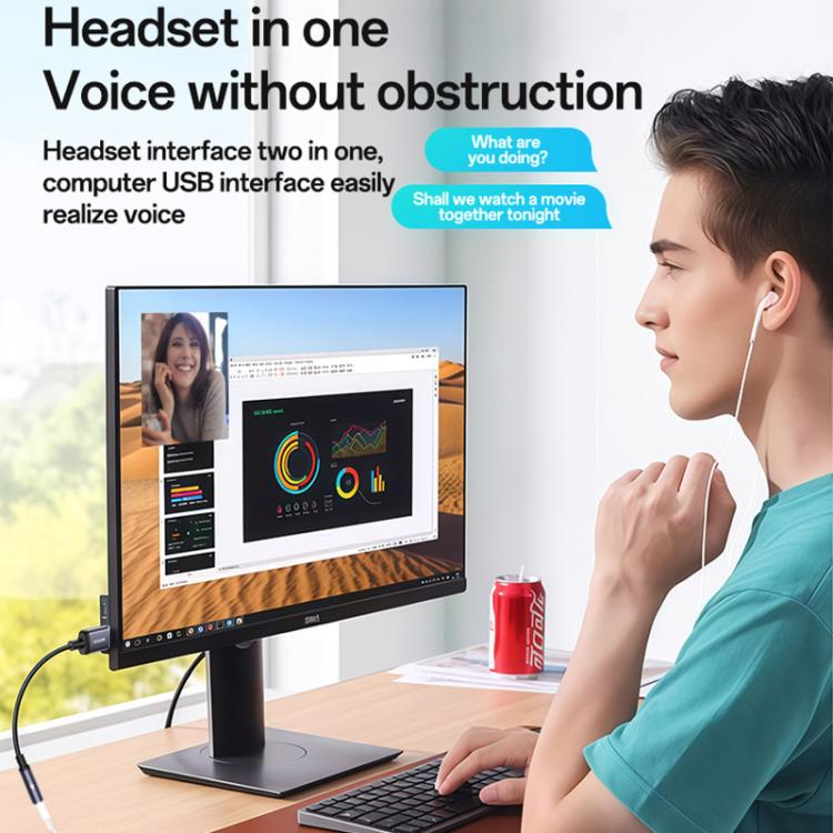 Yesido YAU46 USB轉3.5毫米鋁合金音頻轉接器，YAU46