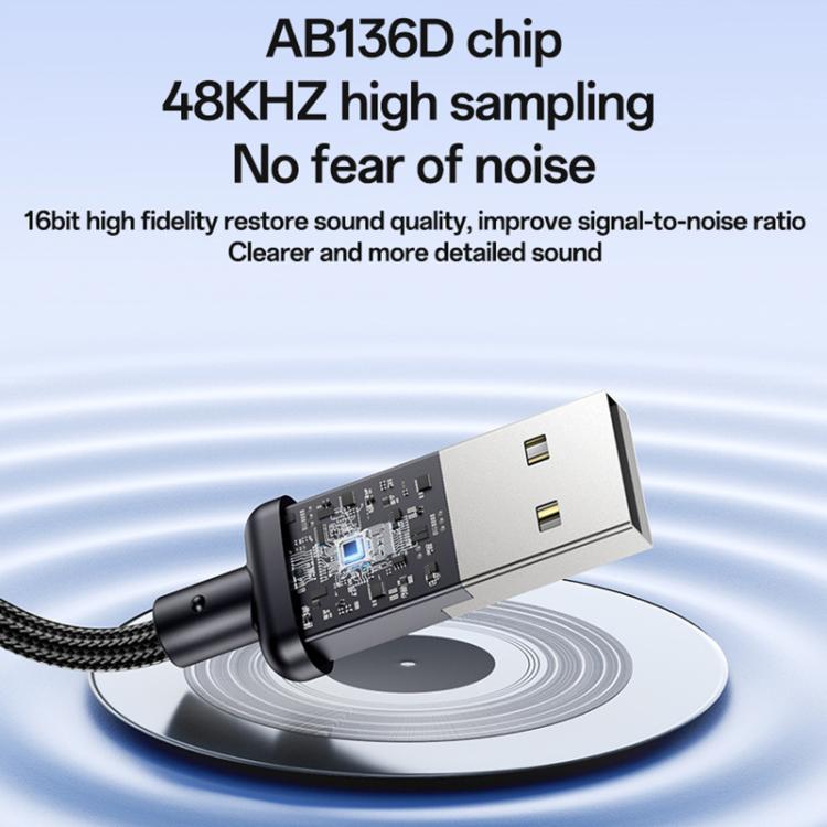 Yesido YAU46 USB轉3.5毫米鋁合金音頻轉接器，YAU46